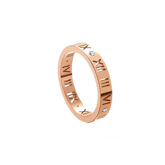 Non-fading Roman Numerals ring