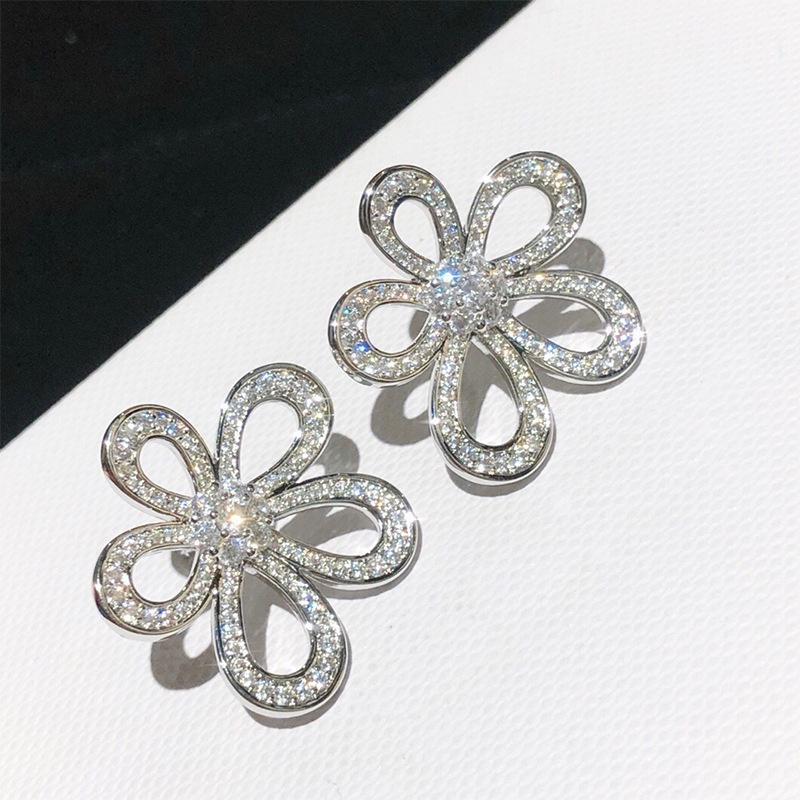 S925 silver sunflower earrings