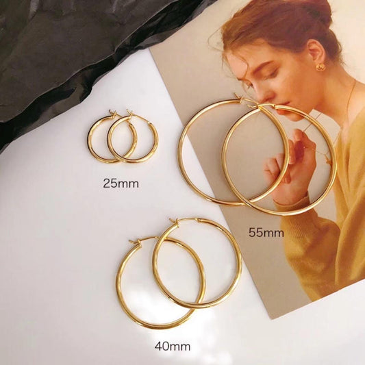 Non-fading 3 pairs hot sale oversized hoop earrings