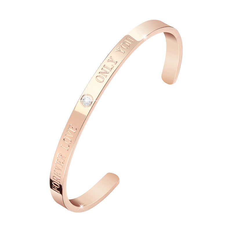 Rose Gold Titanium Steel Bracelet 18K plating