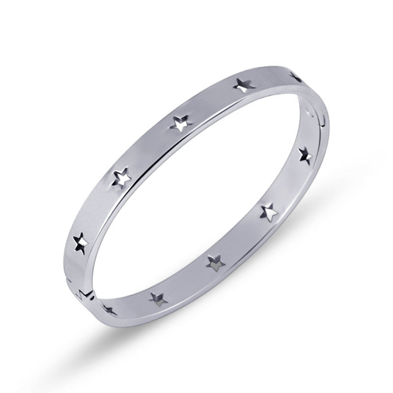 Pentagram Skeleton Titanium Bracelet