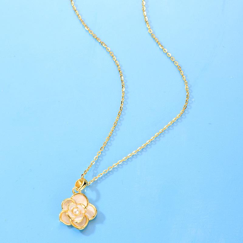 S925 Silver Camellia Necklace