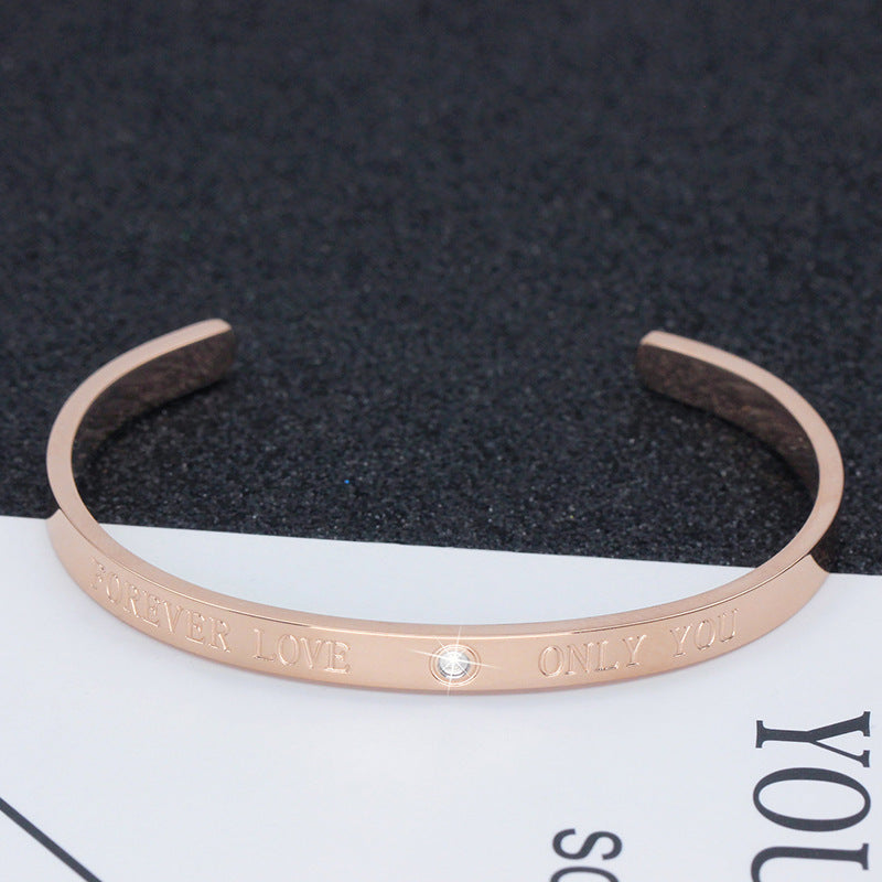 Rose Gold Titanium Steel Bracelet 18K plating