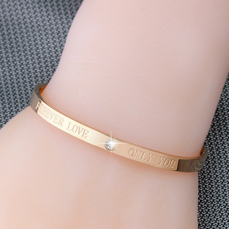 Rose Gold Titanium Steel Bracelet 18K plating