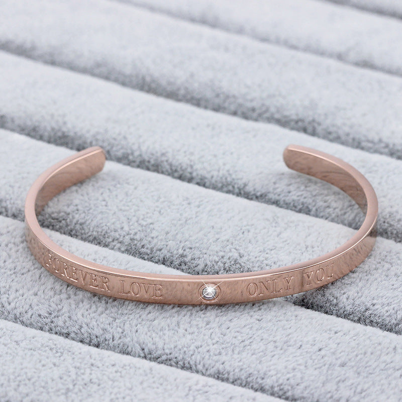 Rose Gold Titanium Steel Bracelet 18K plating