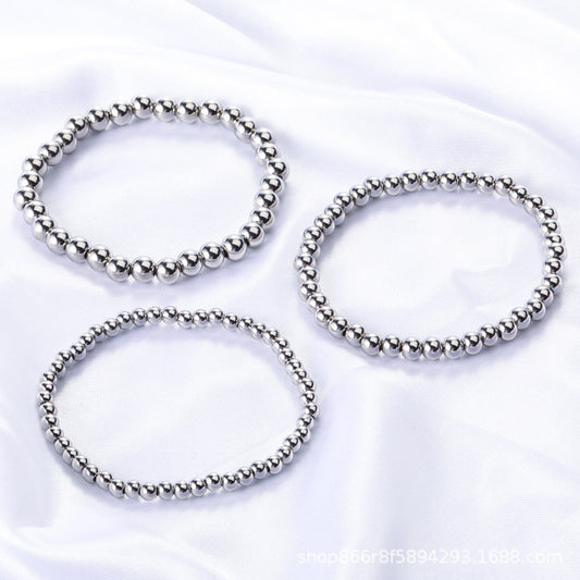 Non-fading titanium steel bead  bracelet