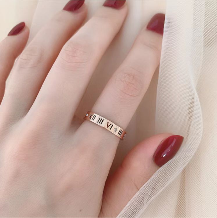 Non-fading Roman Numerals ring