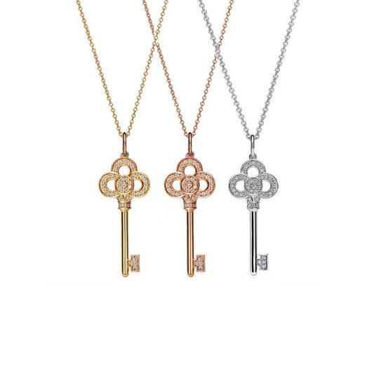 S925 silver key necklace