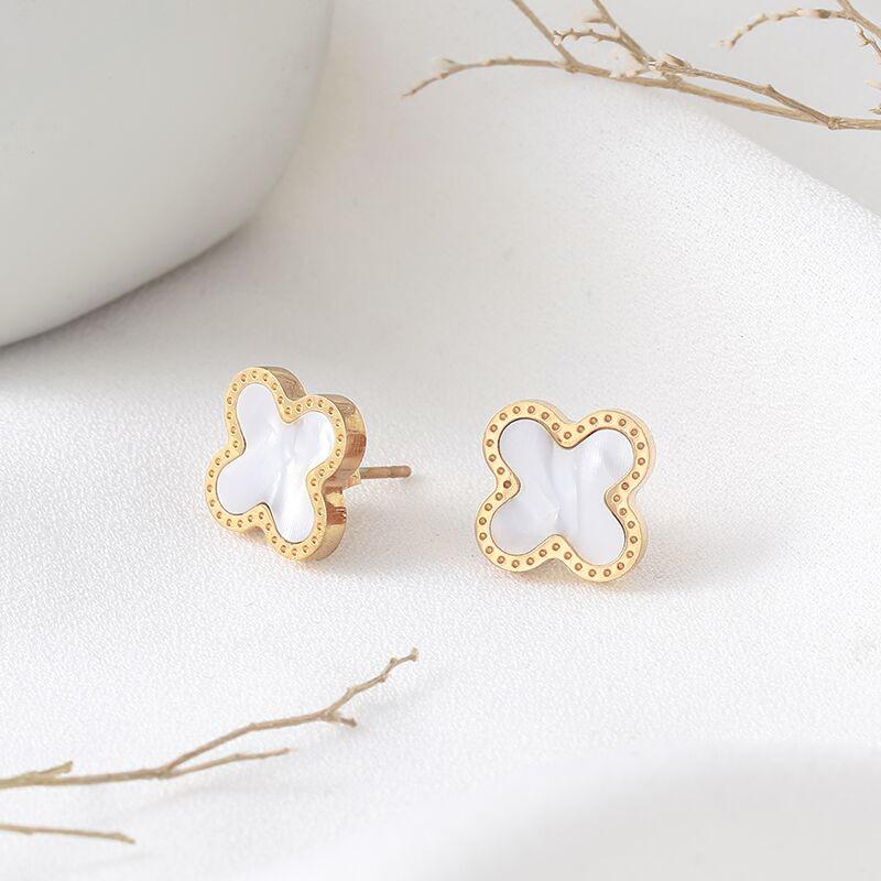 Non-fading four-leaf clover earrings