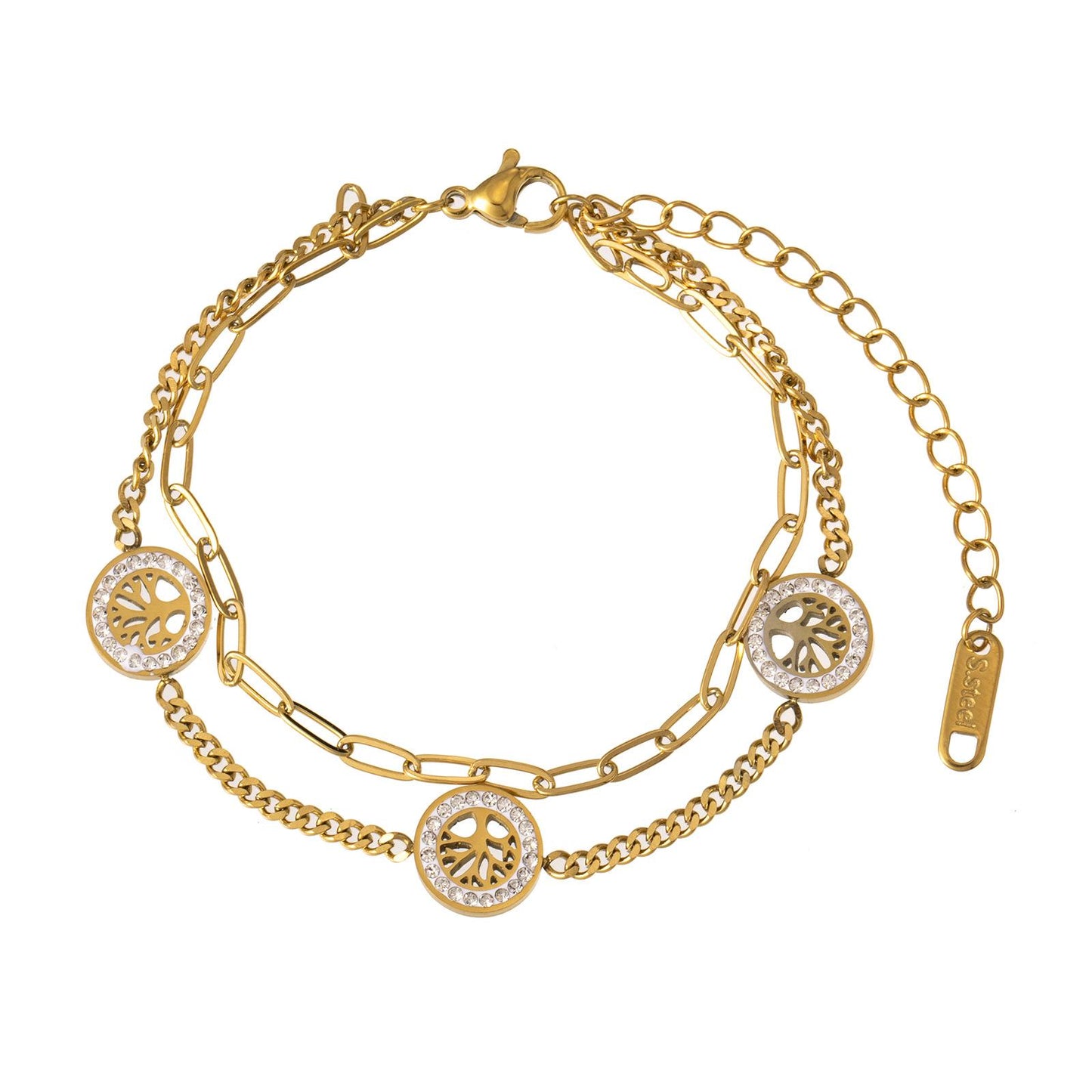 Non-fading Disc Multilayer Bracelet