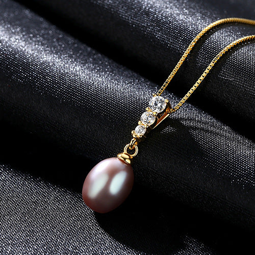 S925 Silver Freshwater Pearl Pendant Necklace Fashion Female Necklace female Necklace