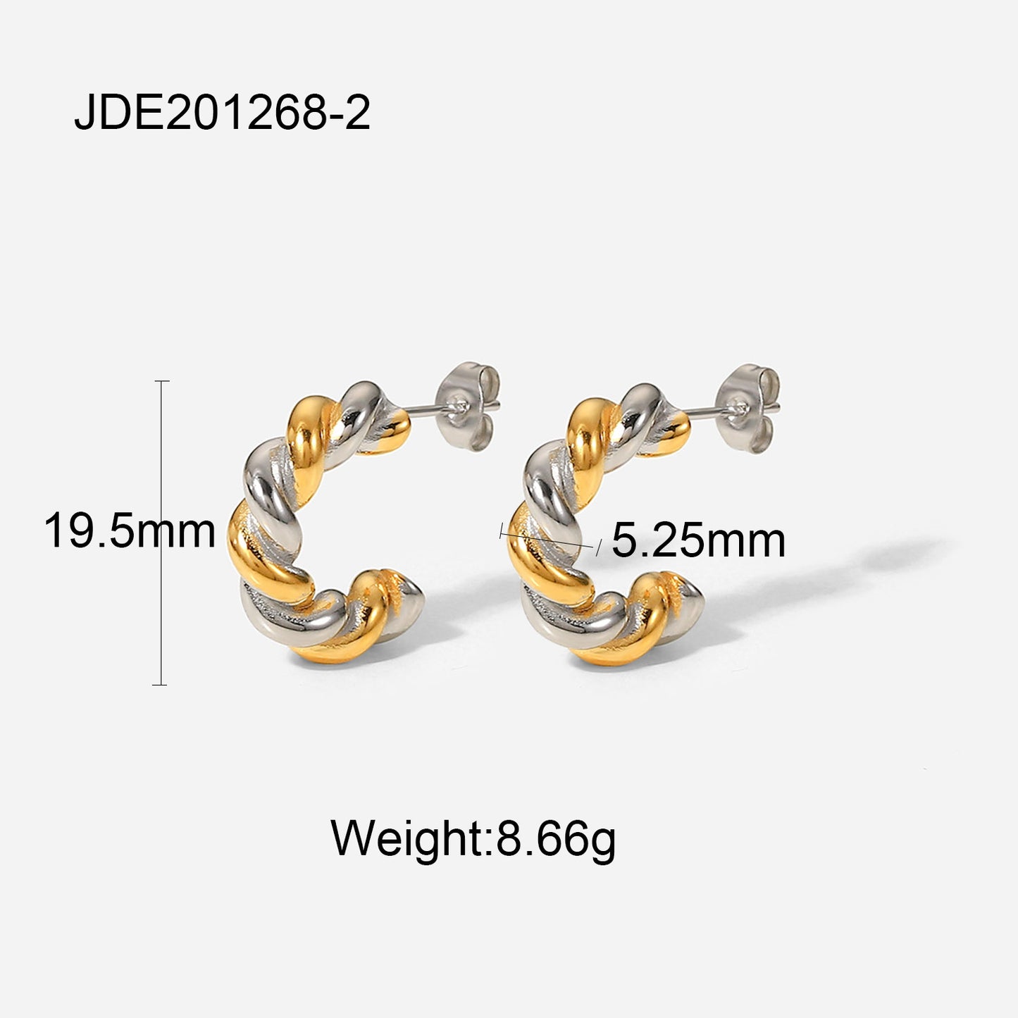 Fashion INS Style 18k Gold-plated Titanium Steel Geometric Earrings for Women