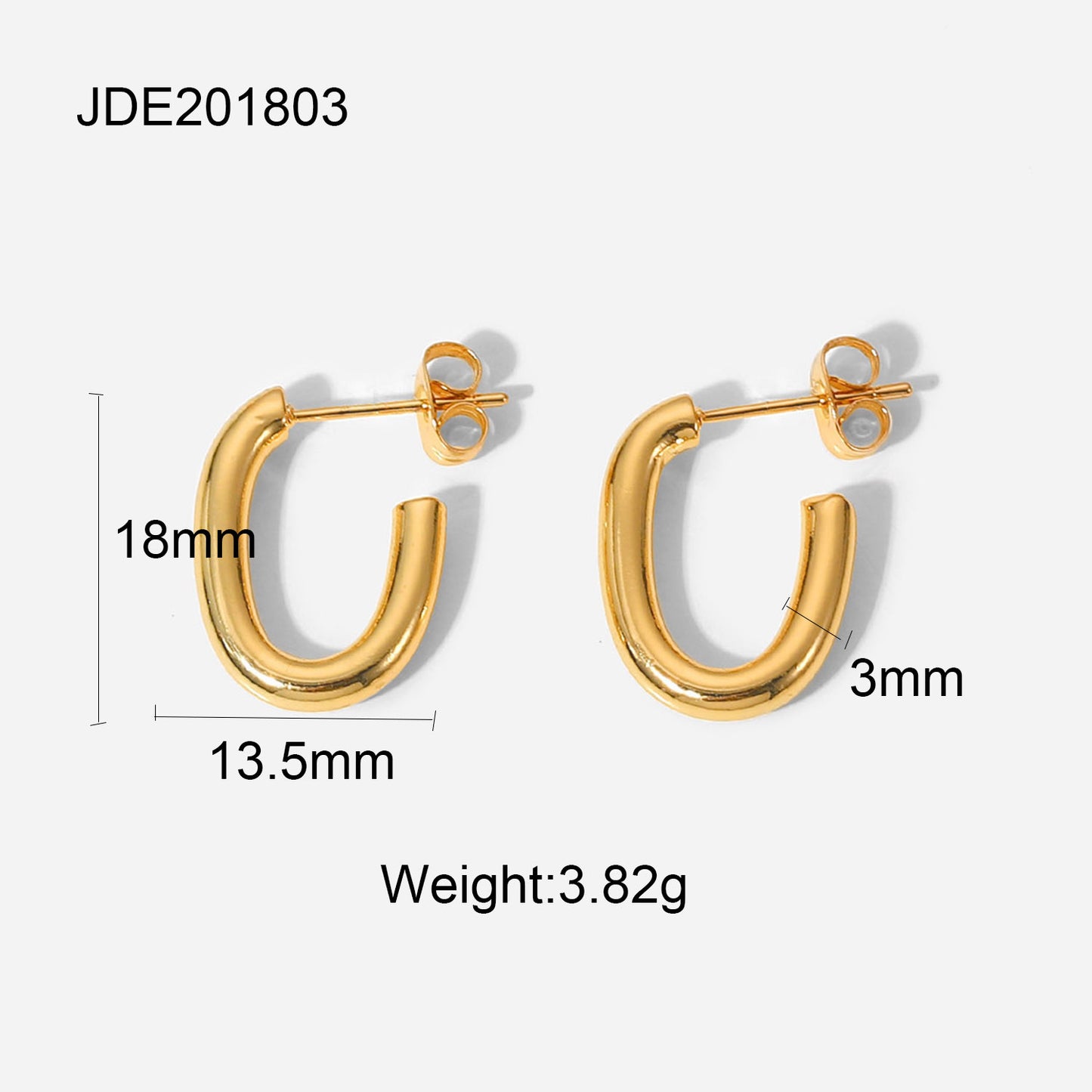 INS Trend 18K Gold Plated Titanium Steel Geometric Earrings