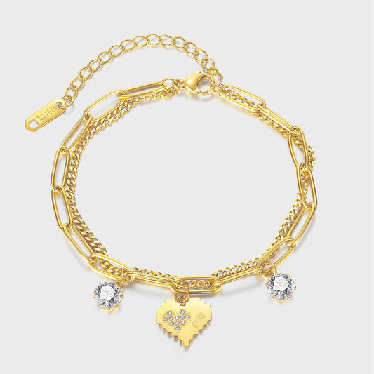 Non-fading women's light luxury ins style french love bracelet