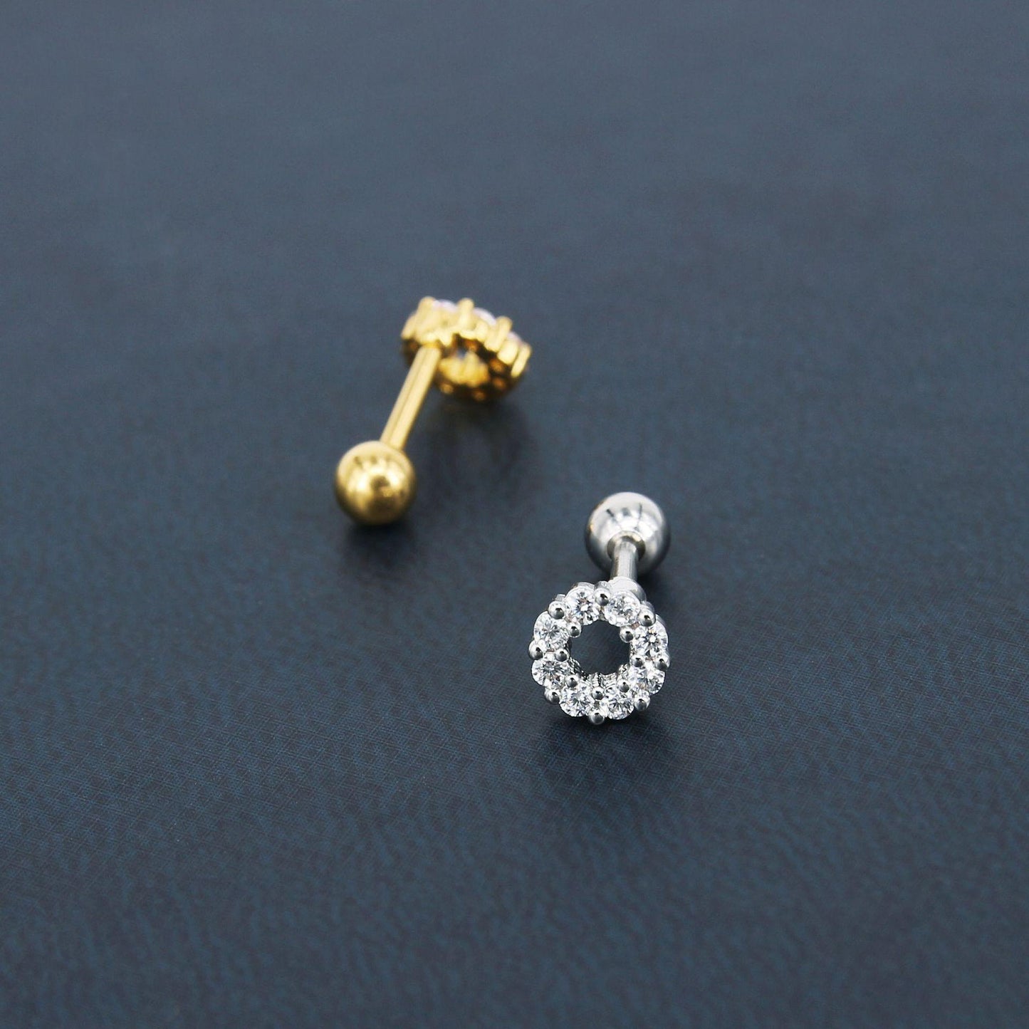 Korean Style Titanium Steel Inlaid Zircon Exquisite Ear Studs