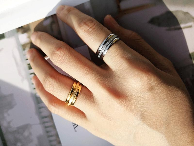 Non-fading women's simple index finger pinky ring