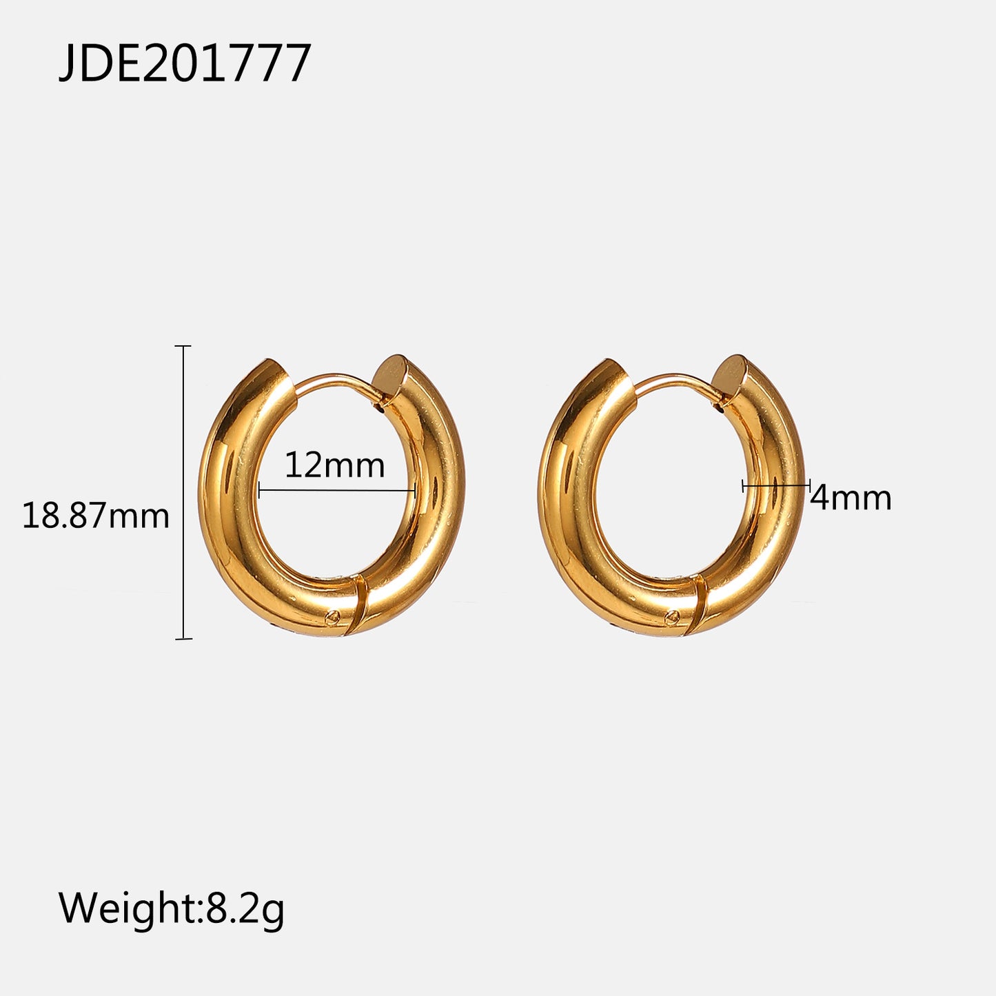 Fashion INS Style 18k Gold-plated Titanium Steel Geometric Earrings for Women