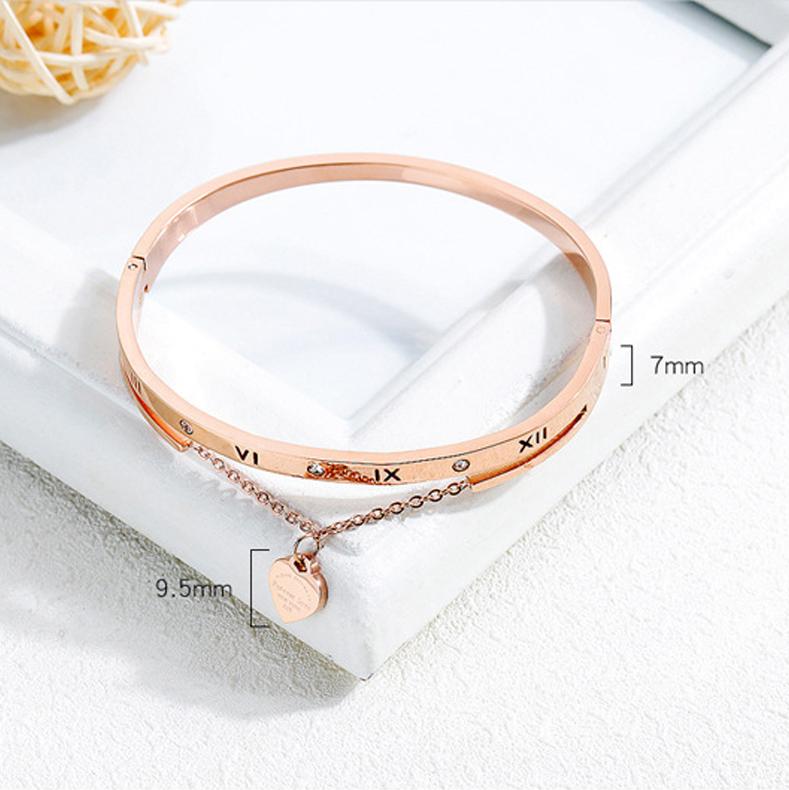 Non-fading Rose Gold Women's Roman Numeral Bracelet