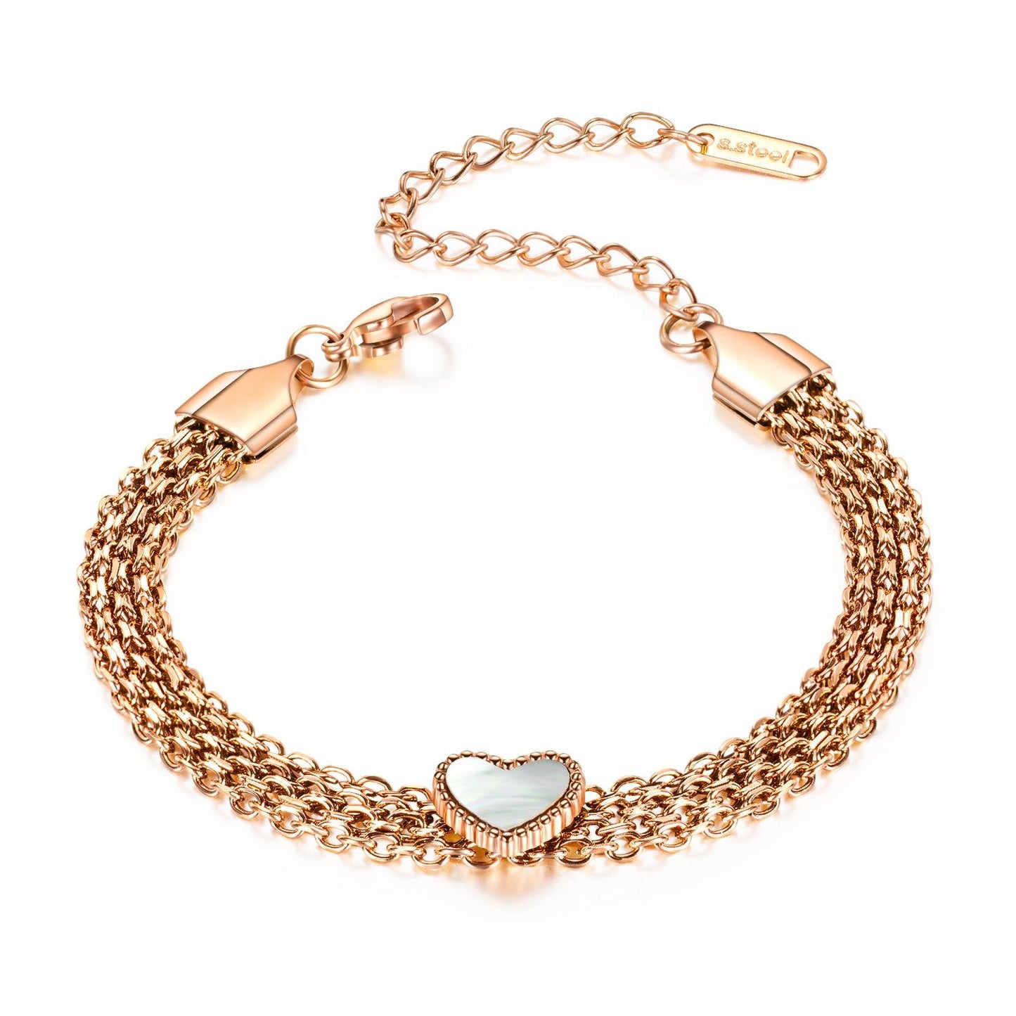 Non-fading Multilayer Ladies Heart Bracelet