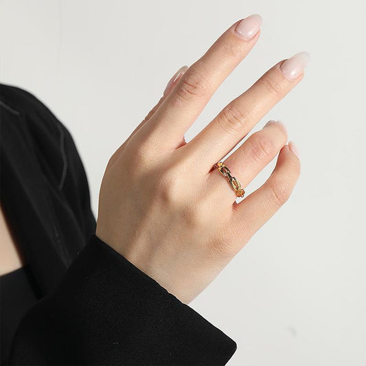 Non-fading women's ins style simple geometric circle ring