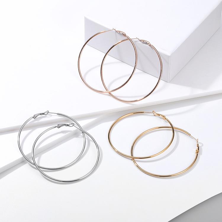 Non-fading 3 pairs hot sale oversized hoop earrings