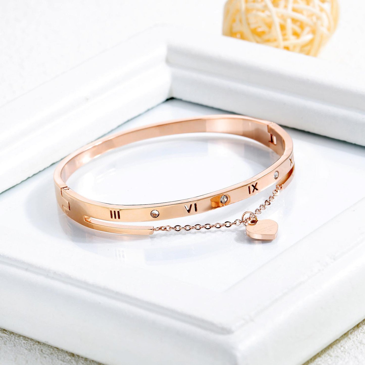 Non-fading Rose Gold Women's Roman Numeral Bracelet