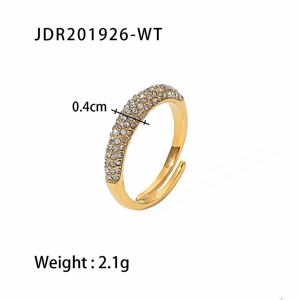 French Retro Non-fading 18k Gold Geometric Titanium Steel Open Ring