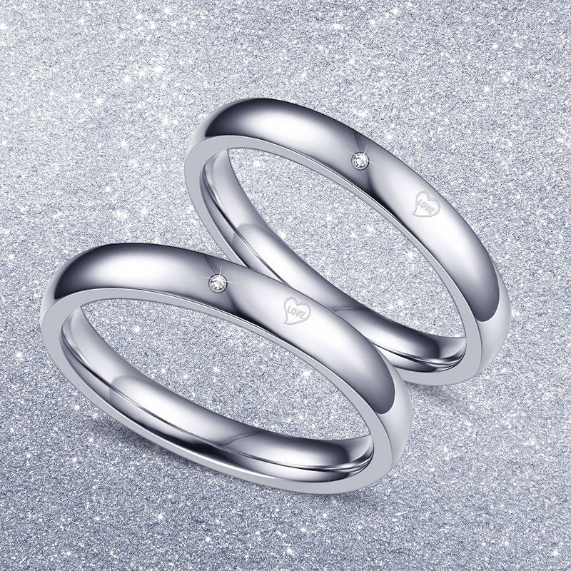 Non-fading Valentine's Day Couple Rings