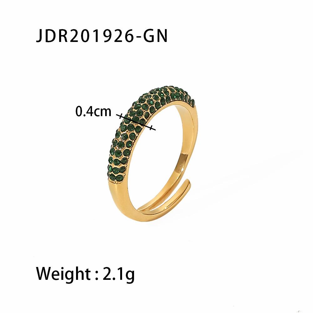 French Retro Non-fading 18k Gold Geometric Titanium Steel Open Ring