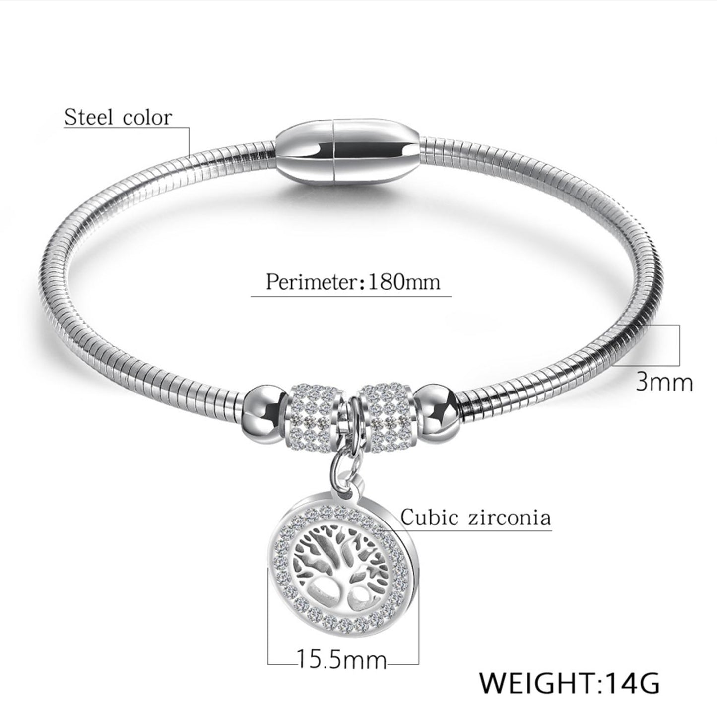 Non-fading Tree of Life Ladies Bracelet