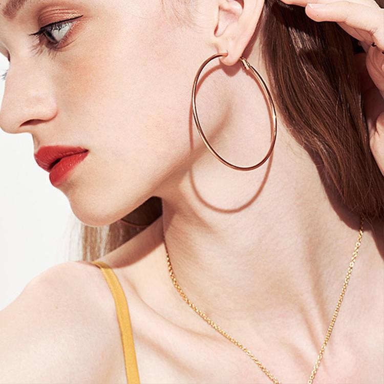 Non-fading 3 pairs hot sale oversized hoop earrings