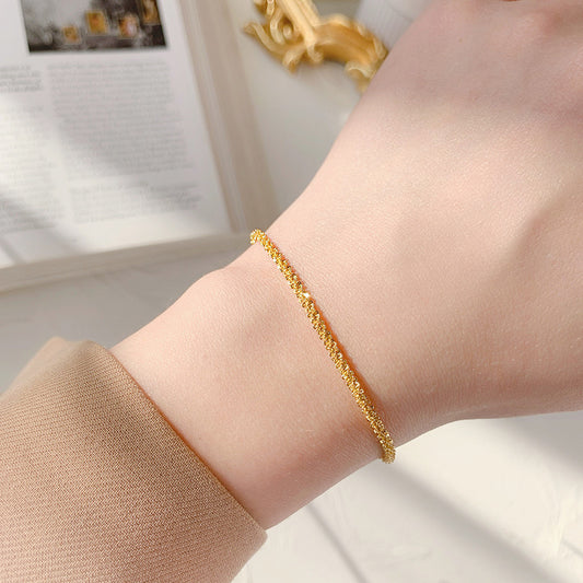 18K Gold Plated Minimalist Gypsophila Titanium Steel Bracelet