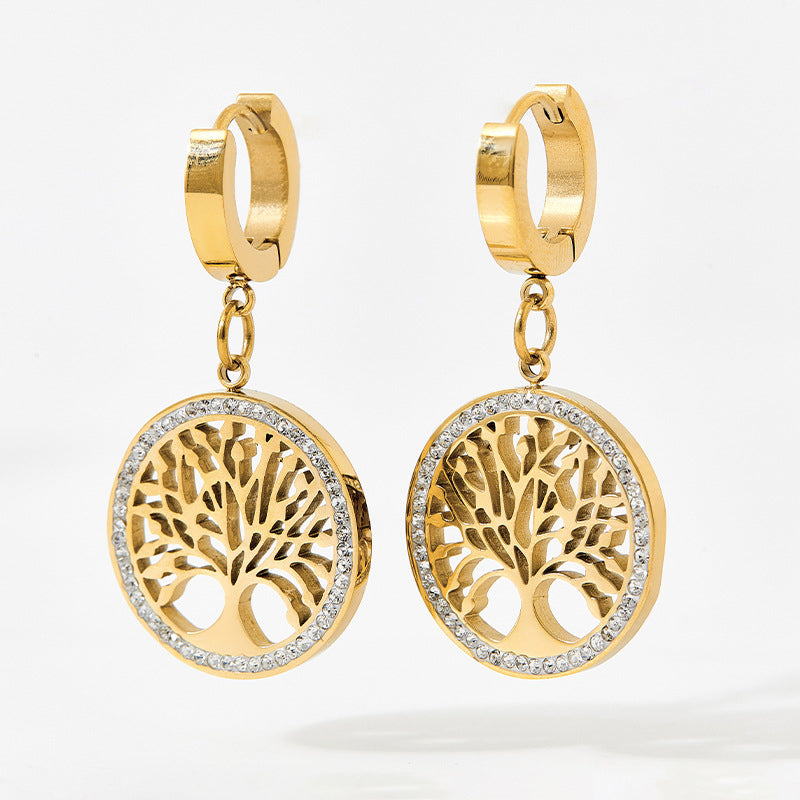 Non-fading tree of life fashion earrings