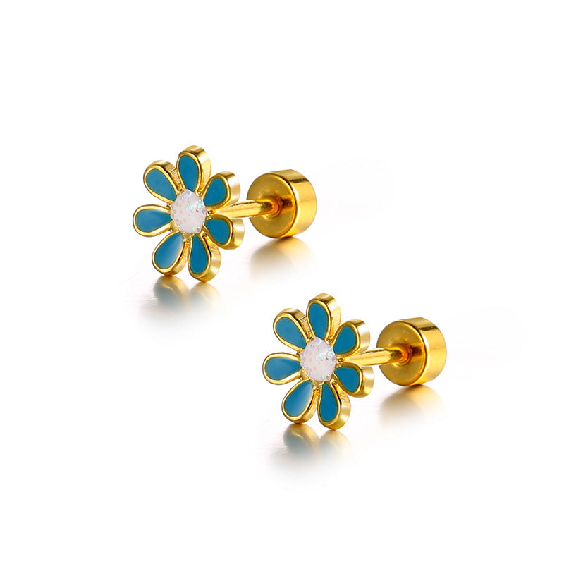 Temperament Girl Fresh Three-dimensional Petal Ear Studs