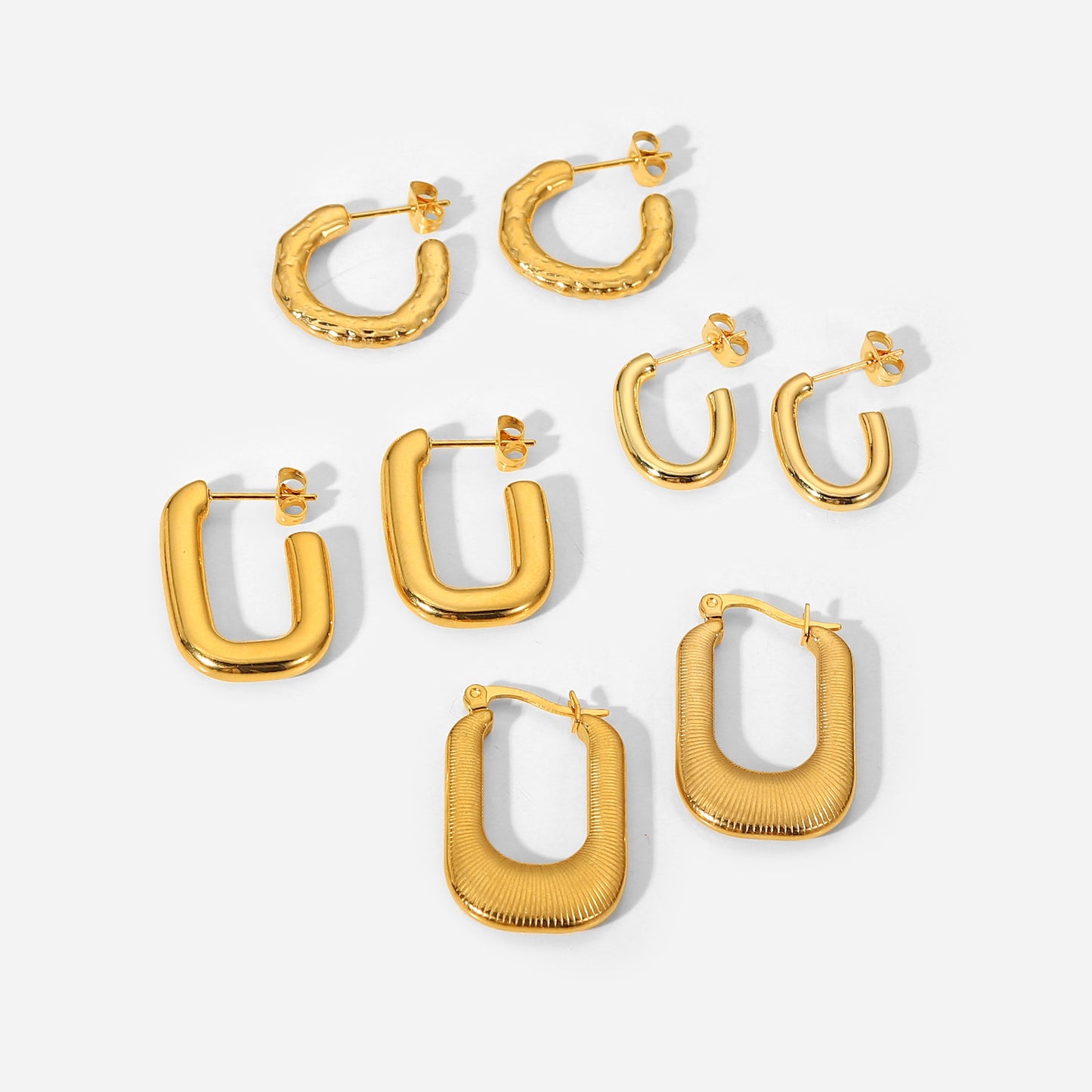 INS Trend 18K Gold Plated Titanium Steel Geometric Earrings