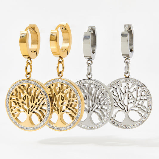 Non-fading tree of life fashion earrings