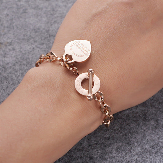 Non-fading O word chain love bracelet