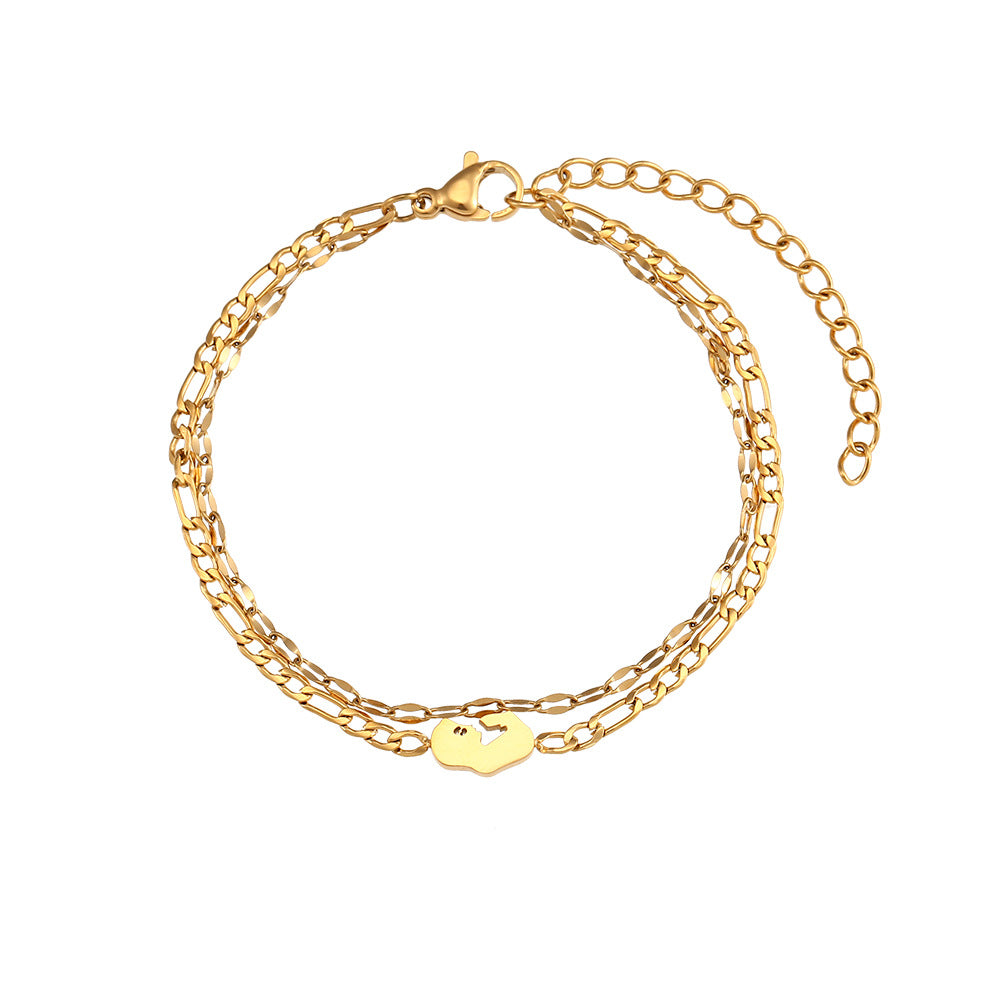 Non-fading ins fashion double layer bracelet