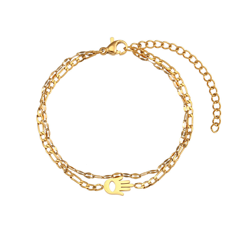 Non-fading ins fashion double layer bracelet