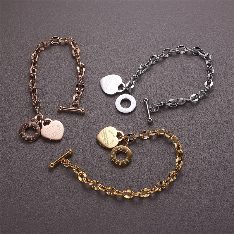 Non-fading O word chain love bracelet