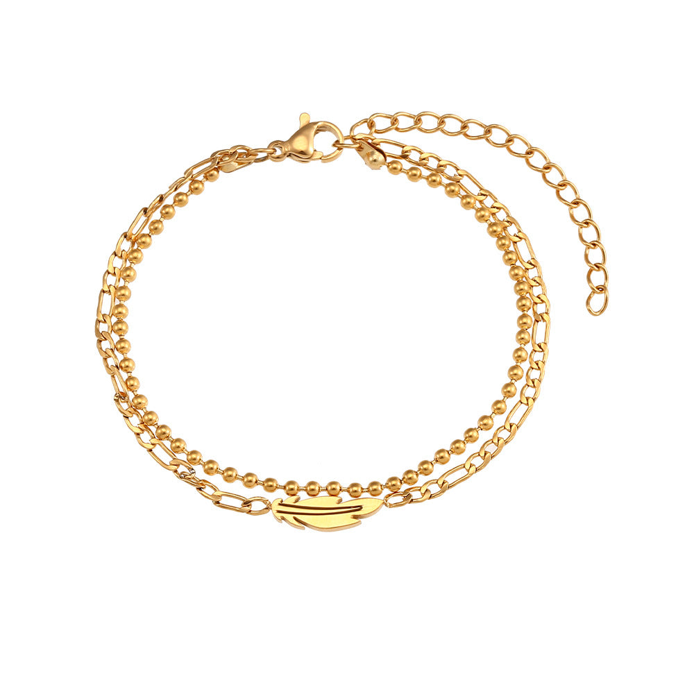 Non-fading ins fashion double layer bracelet