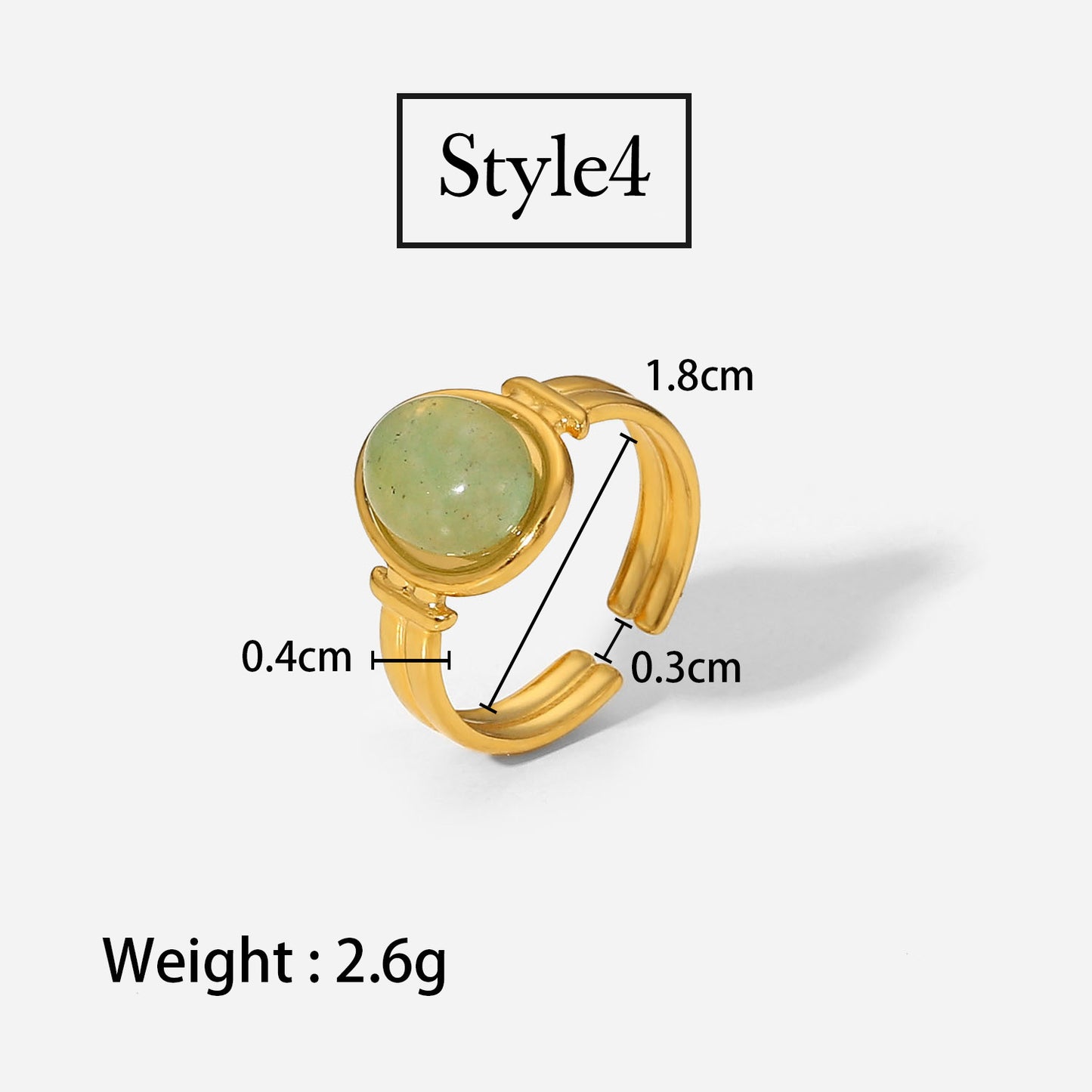 Non-fading French INS style open ring