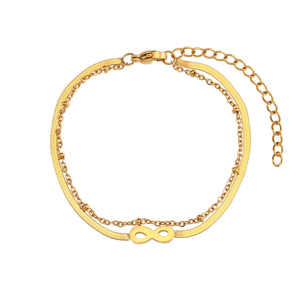 Non-fading ins fashion double layer bracelet