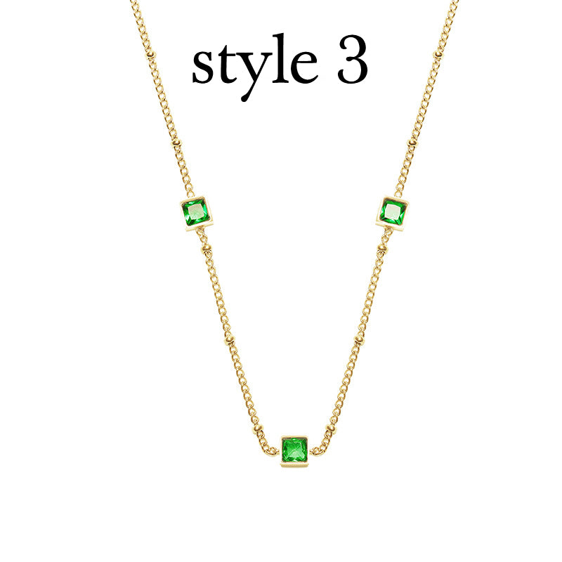 Non-fading Color Preservation Lasting Square Multi Necklace Earrings