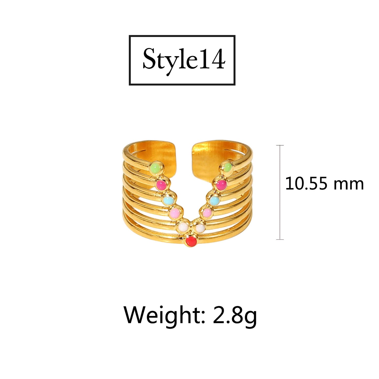 Non-fading French INS style open ring