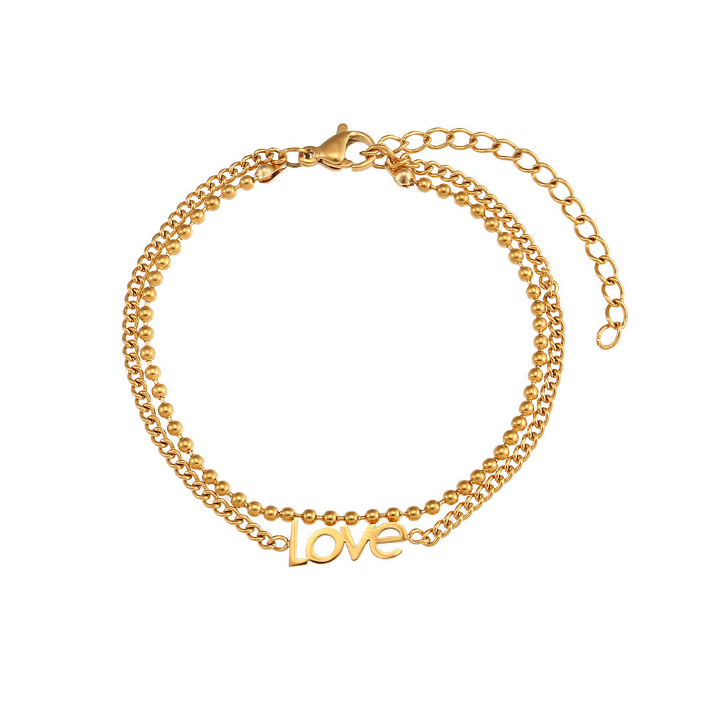 Non-fading ins fashion double layer bracelet