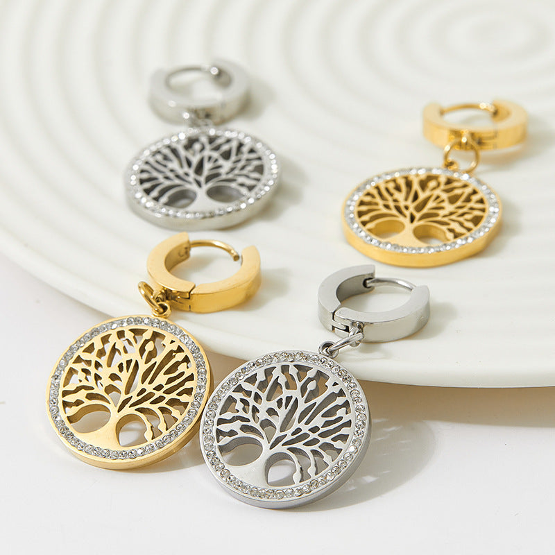 Non-fading tree of life fashion earrings