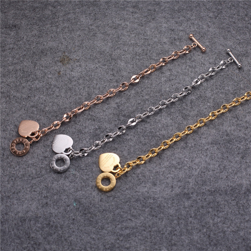 Non-fading O word chain love bracelet