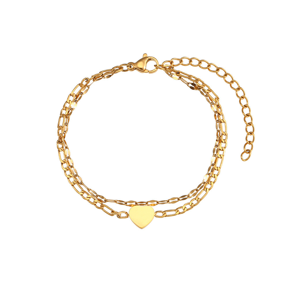 Non-fading ins fashion double layer bracelet