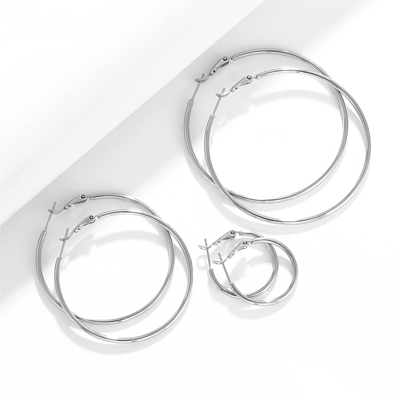 Non-fading 3 pairs hot sale oversized hoop earrings